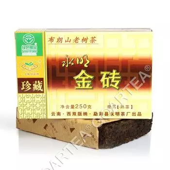 Чай Пуэр Юньнань, 2012 г., 250 г. Чай Буланг, выдержанный на горе из золотого спелого кирпича, пуэр.