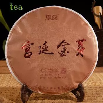 Чай пуэр Ripe Tea Palace Golden Bud 357 г Плиточный чай пуэр Qizi Плиточный чай пуэр Ripe Tea Pipe Pu er 357g