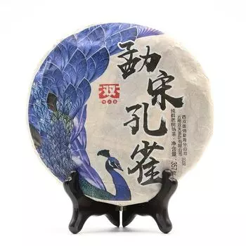 Чай Пуэр Шуан Тянь Шэн Павлин 2018 г. сырой китайский пуэр 357г