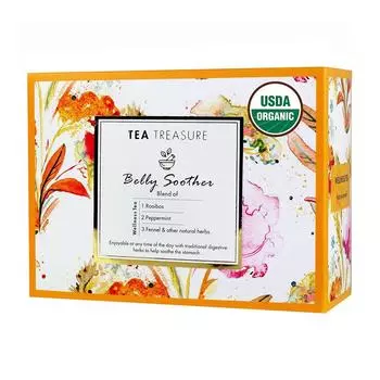 Чай Ройбуш для пищеварения (18 пак, 2 г), Belly Soother Wellness Tea, Tea Treasure