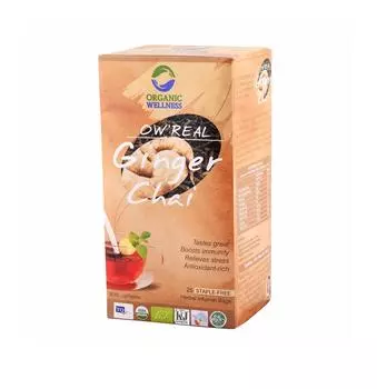 Чай с Имбирём (25 пак, 1.55 г), Ginger Chai, Organic Wellness