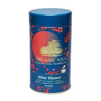 Чай с органическим Фенхелем, Крапивой, Перечной и Колосистой Мятой (20 пак, 2 г), After Dinner, Organic Soul