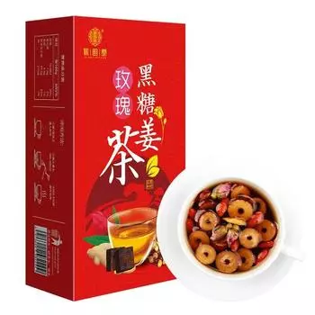 Чай с розовым черным сахаром и имбирем, полезный травяной чай в пакетиках 250g/8.8oz