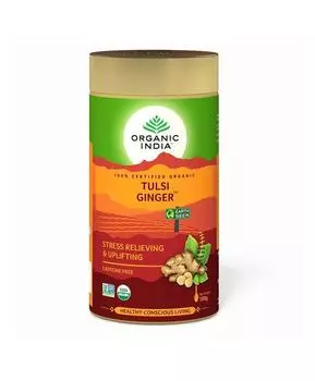 Чай с Тулси и Имбирем (100 г), Tulsi Ginger, Organic India