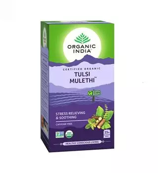 Чай с Тулси и Лакрицей (25 пак, 1.8 г), Tulsi Mulethi Tea, Organic India