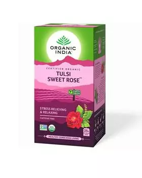 Чай с Тулси и Розой (25 пак, 1.6 г), Tulsi Sweet Rose, Organic India