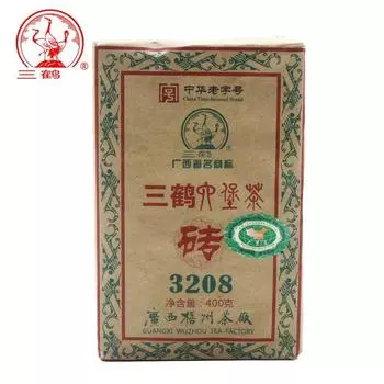 Чай Sanhe Liu Pao 2014 г. Три журавля 3208 Golden Flower Dark Tea Китайский чай 400г