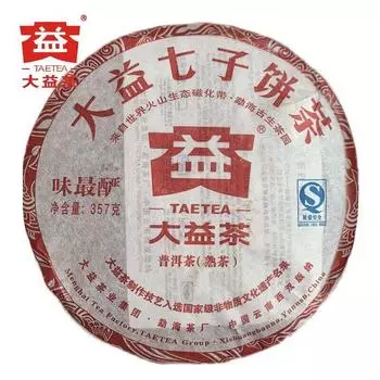 Чай TAETEA Ripe Puer Batch 101 Dayi Wei Zui Yan Чайный пирог Шу Пуэр 357г