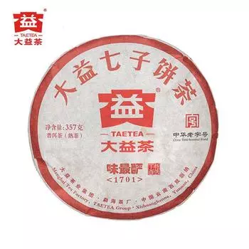 Чай TAETEA Ripe Puer Batch 2017 1701 Dayi Wei Zui Yan Чайный пирог Шу Пуэр 357г