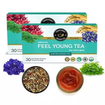 Чай TEACURRY Anti Aging - 60 пакетиков | Чай Feel Young помогает коже сиять, ухаживает за волосами и предотвращает преждевременное старение | Чай для кожи
