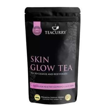 Чай Teacurry Skin Glow (100 грамм россыпью, черный мешочек) Помогает детоксикации кожи для чистой и сияющей кожи, травяной чай, без кофеина