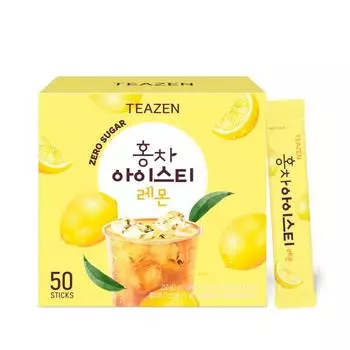 Чай Teazen Black Tea Iced Tea со вкусом лимона, 50 палочек, корейский комбуча