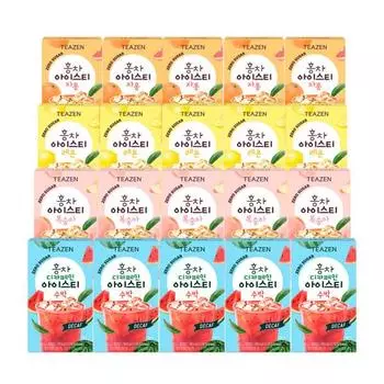 Чай Teazen черный холодный 4 вида x 50 стиков смешанный (200 палочек), Корейский Комбуча