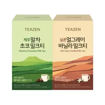 Чай Teazen с молоком, ванилью и шоколадом Matcha (40 палочек), Корейский Комбуча