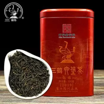 Чай «Три журавля Саньхэ» 2019 Лю Бао Темный чай Heicha Wuzhou Teas Red Jar 200г