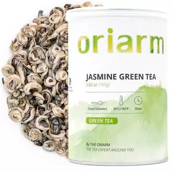 Чай зеленый китайский с жасмином Ю Ло и улиткой листовой в банке 165г 165g