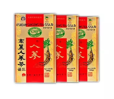 Чай женьшень KGNF GOLD 3 г x 100 шт. x 3 шт. набор (картонная коробка)