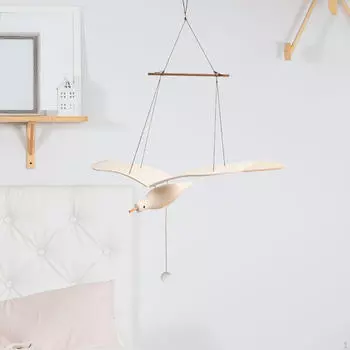 Чайка Мобиль, Деревянные парящие чайки, подвесное украшение, дерево для детской комнаты