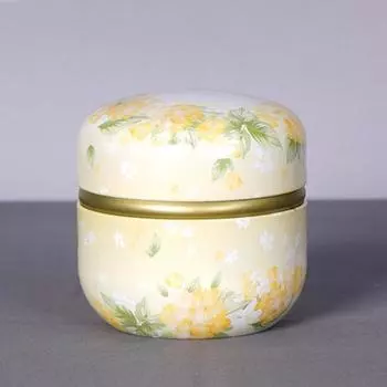 Чайная банка, износостойкая жестяная банка с цветочным принтом и герметичной крышкой, домашнее хранение 3