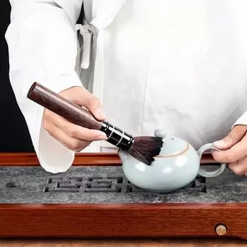 Чайная церемония Черный сандал Шесть джентльменских чайных ложек Чашка Вилка Чайная ложка Чайный нож Игла Ручка для чайника