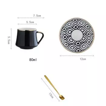 Чайная чашка 80 мл, керамические турецкие чашки для эспрессо с блюдцем, чайная кофейная кружка, кухонная посуда для напитков, домашний декор