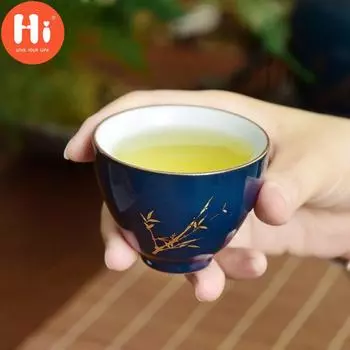 Чайная чашка Hi Indigo ручной работы, домашняя личная мастерская чашка, ручная роспись, посуда для напитков, 60 мл