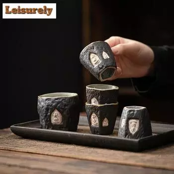 Чайная чашка из керамики в стиле ваби-саби, ручная работа, чашка Дуньхуанского Будды, ретро-чашка мастера, керамическая кружка Чачжань, чайный сервиз кунг-фу, подарки