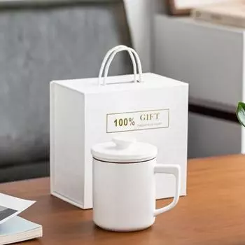 Чайная чашка из трех частей, офисная чайная чашка, чашка для босса, личная чашка, керамическая чашка, на заказ, фильтр с крышкой 401-500ml