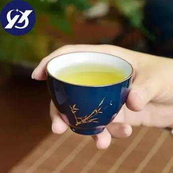 Чайная чашка ручной работы Индиго, домашняя личная мастерская чашка, ручная роспись, посуда для напитков, 60 мл