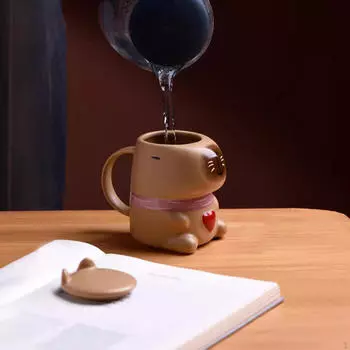 Чайная чашка с изображением капибары, кофейная кружка, 13,5 унций для взрослых, подарок на день рождения, чашка для питья молока