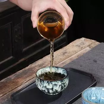 Чайная чашка в китайском стиле для смены печи, керамическая чайная чашка, чайная чашка, одинарная чашка, чайный сервиз в стиле кунг-фу, чайная чашка