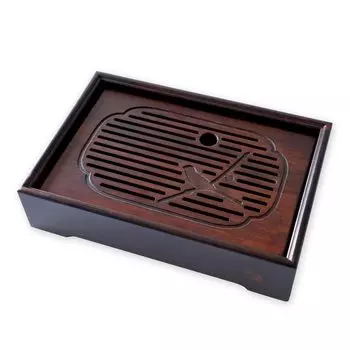 Чайная доска RIMTAE из бамбука, цветы и птицы, тип хранения воды (маленький размер)