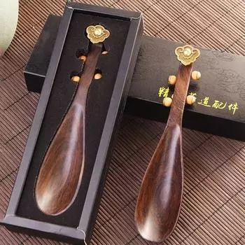 Чайная ложка Пипа из черного дерева, бытовая деревянная ложка, чайная лопатка, церемония, шесть джентльменских чайных сервизов, аксессуары