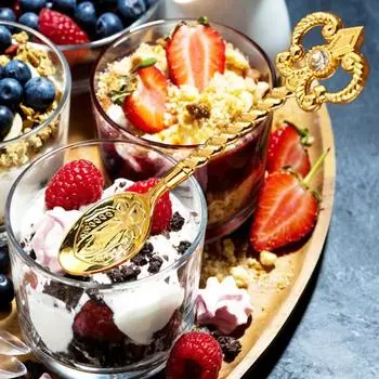 Чайная ложка термостойкая удобная ручка европейский стиль нержавеющая полированная тюльпановая кофейная ложка Pentastar для столовой E