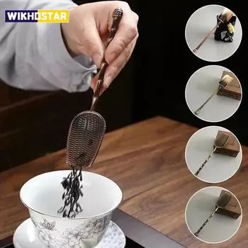Чайная ложка WIKHOSTAR, принадлежности для чайной церемонии в стиле кунг-фу, чайная ложка в китайском стиле, чайный совок, чайная утварь светло-серый