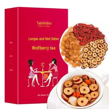 Чайная смесь Goddess Herbal Tea с лонганом, красными финиками и ягодами годжи - коробка 120 г Longan Red Dates Wolfberry Tea Box 120g