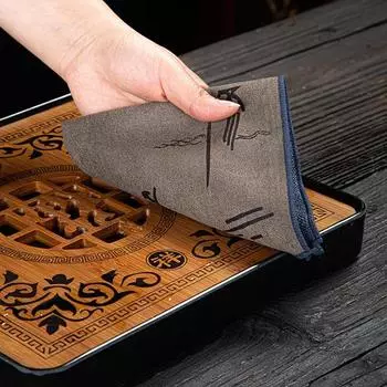 Чайная ткань, впитывающая воду, простая в использовании, хлопковая, льняная, удобная сенсорная чайная салфетка коричневый