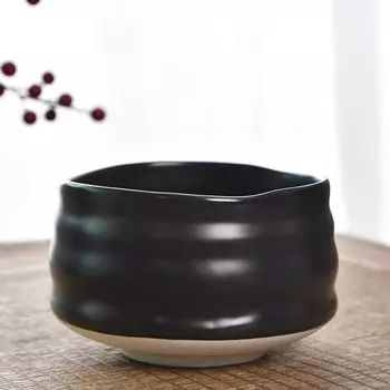 Чайная утварь Чаша для матча Чаша для чая матча Стильная синяя глазурь Киотская посуда Традиционная ручная синяя керамика Диаметр 12 см Высота 8 см Чайная церемония