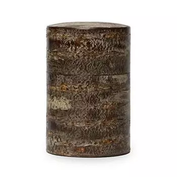 Чайница Fujiki Denshiro Shoten из кожи, мраморная кожа 33294 (Средняя длина) серый