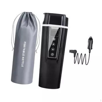 Чайник 12 В 24, умная автомобильная кружка с подогревом, электрическая термокружка для подогрева напитков, воды чёрный