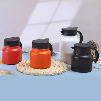 Чайник большой емкости из нержавеющей стали 304, бытовой чайник для бизнеса, двойной вакуумный кофейник с ручкой 800ml красный