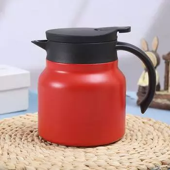 Чайник большой емкости из нержавеющей стали 304, бытовой чайник для бизнеса, двойной вакуумный кофейник с ручкой 800ml красный