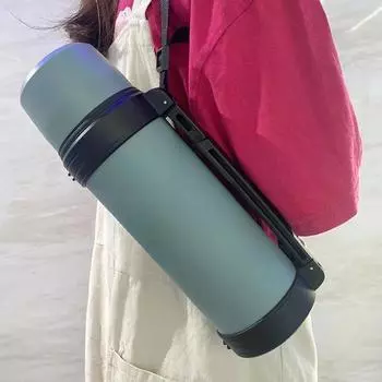 Чайник большой емкости из нержавеющей стали 304 для мужчин и женщин, уличный портативный теплый автомобильный чайник, кружка, домашний термос 1200ml