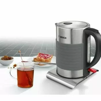 Чайник BOSCH TWK7S05 Серый Черный/Серый Нержавеющая сталь 2200 Вт 1 л 1,7 л