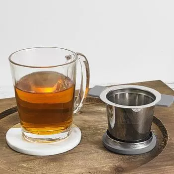 Чайник, чашка, подвесной тип, две ручки, рассыпной чай, чайная утварь, заварник для чая, ситечко для чая, кофеварка red lid