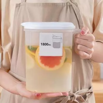Чайник для холодной воды 1800/2500 мл с фильтром, ручкой из носика, прозрачный термостойкий холодильник большой емкости, кувшин для фруктового сока, кувшин, чайник, бутылка для воды S
