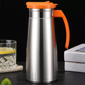 Чайник для холодной воды, кувшин из нержавеющей стали, чайник, термостойкая бутылка оранжевый