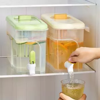 Чайник для холодной воды с краном, холодильник, холодный белый фруктовый сок, фруктовый чай, большой емкости чайник для холодной воды зелёный