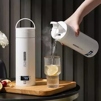 Чайник для кофе объемом 500 мл, электрический чайник с контролем температуры, бутылка против ожогов из нержавеющей стали 304 с автоматическим отключением для путешествий