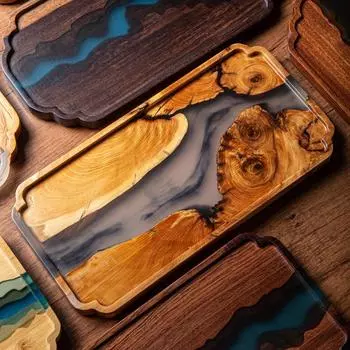 Чайник для речного чая из эпоксидной смолы в скандинавском стиле, черный сандал, сухая пена, чернила, смола, устойчивая к ожогам